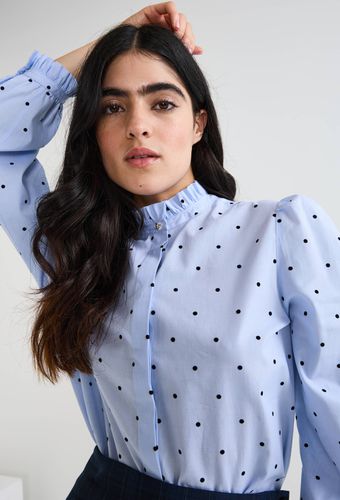 Blouse en popeline détails volants et pois - MONOPRIX - Modalova