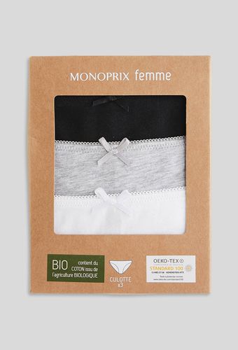 Lot de 3 culottes ALIX en coton BIO - MONOPRIX - Modalova