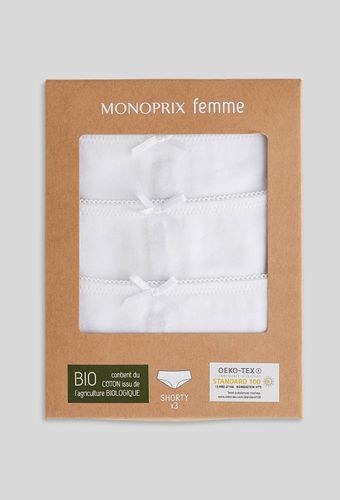 Lot de 3 shorties ALIX en coton BIO - MONOPRIX - Modalova