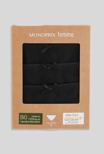 Lot de 3 culottes ALIX en coton BIO - MONOPRIX - Modalova