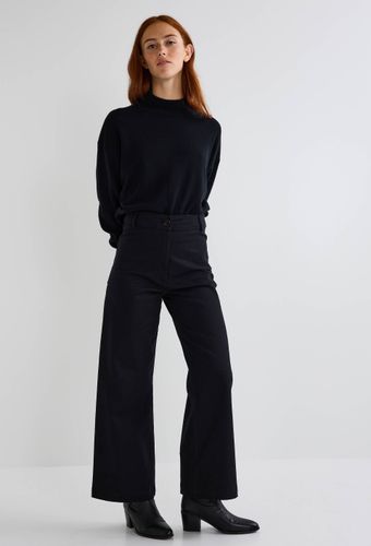 Pantalon large taille haute contenant du coton - MONOPRIX - Modalova