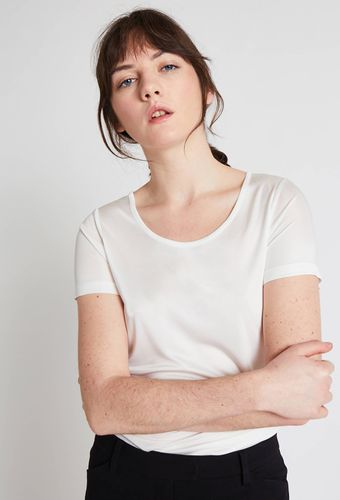 T-shirt manches courtes en viscose et soie - MONOPRIX FEMME - Modalova