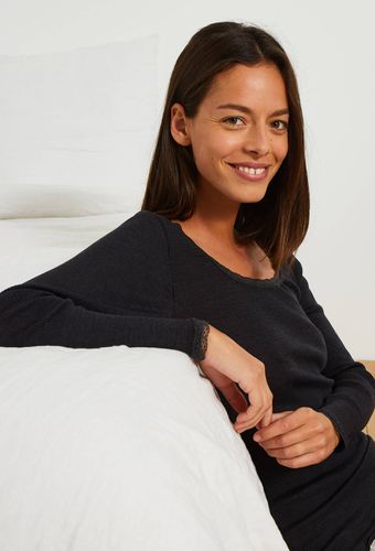 T-shirt manches longues en laine et soie - MONOPRIX PREMIUM - Modalova