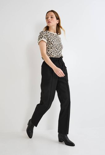 Pantalon droit taille élastiquée - MONOPRIX - Modalova