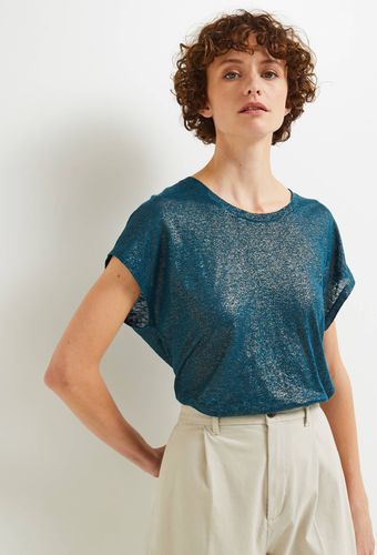 T-shirt irisé en lin, certifié European Flax - MONOPRIX FEMME - Modalova