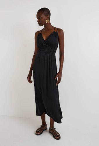 Robe midi satinée élastiquée taille - MONOPRIX - Modalova