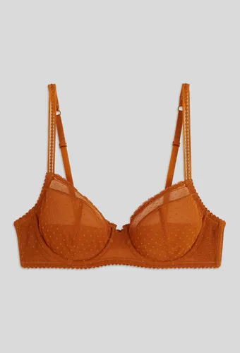 Soutien-gorge corbeille balconnet ADELE en tulle flocké - MONOPRIX - Modalova