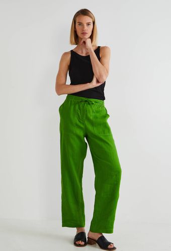 Pantalon taille semi-élastiquée uni en lin - MONOPRIX PREMIUM - Modalova