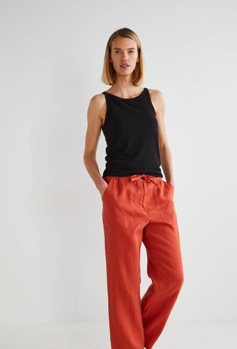 Pantalon taille semi-élastiquée uni en lin - MONOPRIX PREMIUM - Modalova