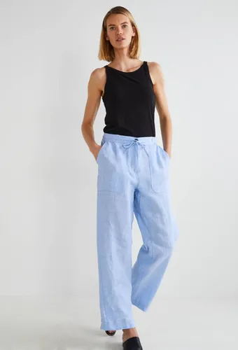 Pantalon taille semi-élastiquée uni en lin - MONOPRIX PREMIUM - Modalova