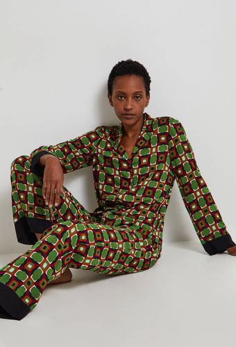 Pyjama col tailleur imprimé et contraste uni, certifié EcoVero et OEKO-TEX - MONOPRIX LINGERIE - Modalova