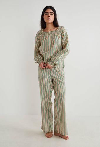 Pyjama long rayé en coton BIO, certifié GOTS - MONOPRIX LINGERIE - Modalova