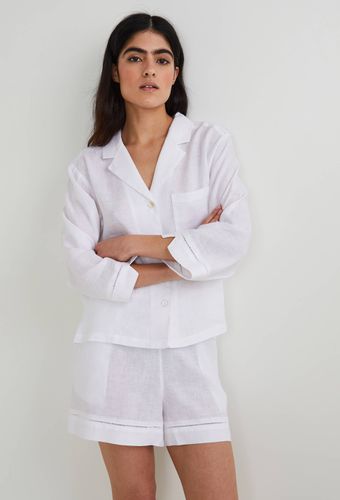 Pyjashort détails jour échelle en lin, certifié European Flax - MONOPRIX PREMIUM - Modalova