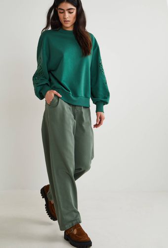 Pantalon droit en coton - MONOPRIX FEMME - Modalova
