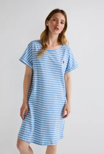 Chemise de nuit manches courtes rayée en coton BIO GOTS - MONOPRIX - Modalova