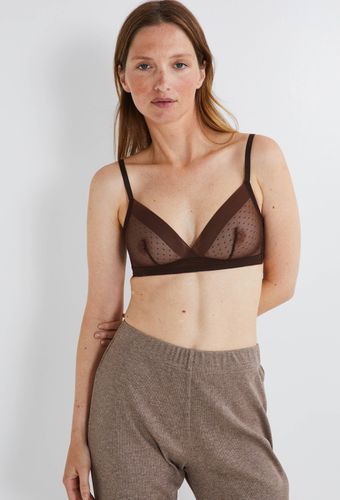 Soutien-gorge triangle ADELINE en tulle à pois - MONOPRIX - Modalova