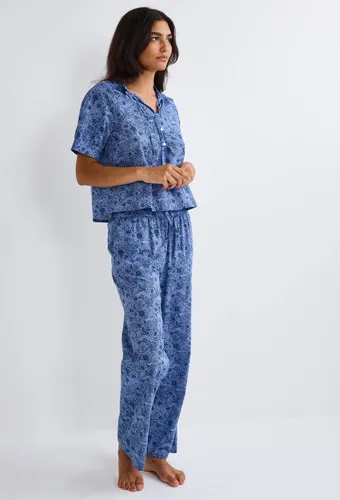 Pyjama imprimé à manches courtes en coton chambray BIO - MONOPRIX - Modalova