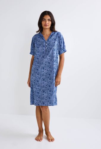 Chemise de nuit manches 3/4 imprimée en coton BIO - MONOPRIX - Modalova