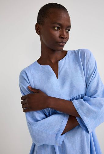 Chemise de nuit unie à manches courtes en lin et viscose - MONOPRIX - Modalova