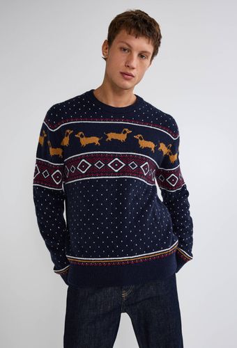 Pull col rond jacquard de noël contenant de la laine - MONOPRIX - Modalova