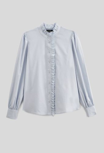 Blouse manches longues unie avec col montant en coton BIO - MONOPRIX - Modalova