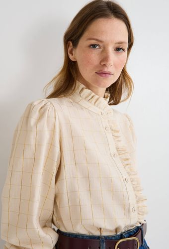 Blouse manches longues avec col montant en coton BIO GOTS - MONOPRIX - Modalova