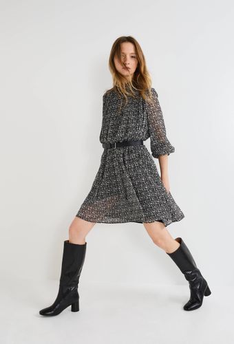 Robe courte plissée imprimée - MONOPRIX - Modalova