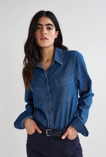 Chemise manches longues denim en coton BIO - MONOPRIX - Modalova