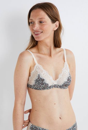 Soutien-gorge triangle STELLA en microfibre imprimée et dentelle - MONOPRIX - Modalova