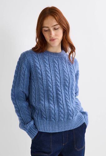 Pull manches longues à torsades en laine - MONOPRIX - Modalova