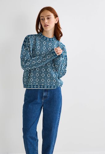 Pull court jacquard fantaisie en laine - MONOPRIX - Modalova