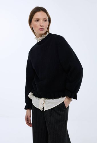 Pull col montant à volants contenant de la laine - MONOPRIX - Modalova