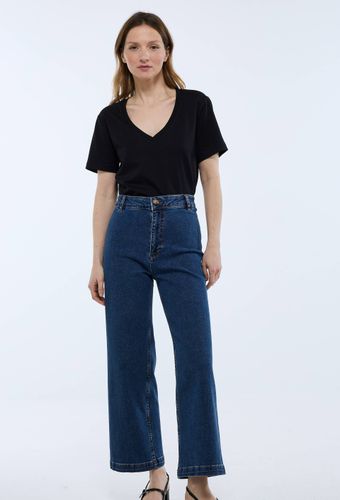 Jean large taille haute crop - MONOPRIX - Modalova