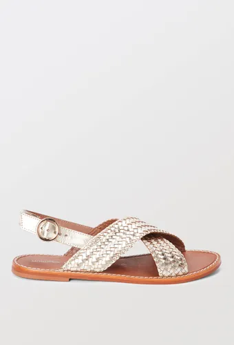Sandales croisées tressées en cuir - MONOPRIX PREMIUM - Modalova