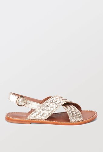 Sandales croisées tressées en cuir - MONOPRIX PREMIUM - Modalova