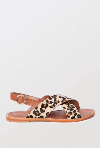 Sandales croisées léopard en cuir poils - MONOPRIX PREMIUM - Modalova