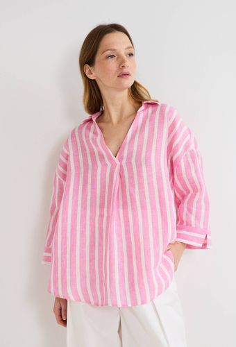 Blouse manches trois quarts rayée en lin - MONOPRIX - Modalova