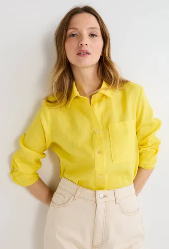 Chemise manches longues unie en lin - MONOPRIX PREMIUM - Modalova