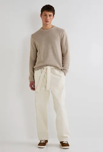 Pantalon large avec ceinture en coton - MONOPRIX - Modalova
