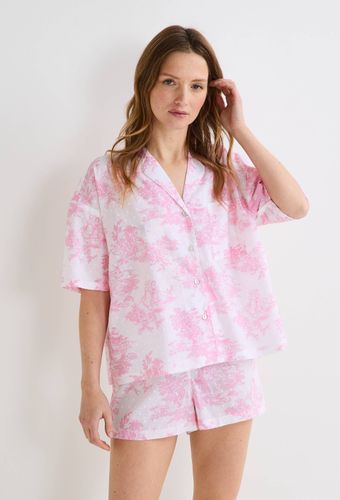 Pyjashort imprimé toile de Jouy en plumetis de coton BIO - MONOPRIX - Modalova