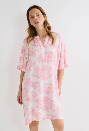 Chemise de nuit fluide à manches courtes imprimée toile de Jouy - MONOPRIX - Modalova