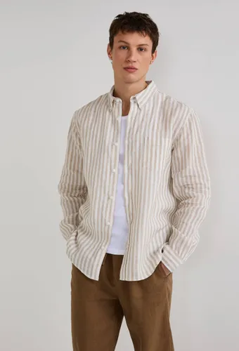 Chemise rayée en lin - MONOPRIX PREMIUM - Modalova