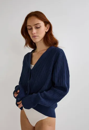 Cardigan col V boutonné en coton BIO - MONOPRIX - Modalova