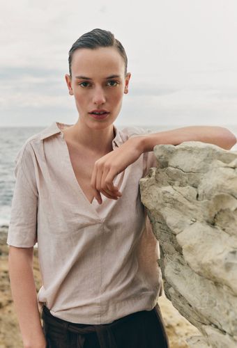 Top manches courtes uni en lin et coton - MONOPRIX - Modalova