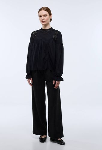Blouse manches longues détails dentelle - MONOPRIX - Modalova