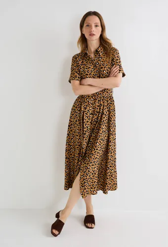 Robe midi ceinturée imprimée - MONOPRIX FEMME - Modalova
