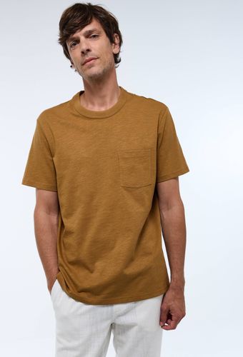 T-shirt col rond manches courtes en coton slub BIO GOTS - MONOPRIX - Modalova
