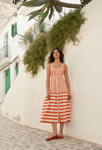 Robe midi rayée en coton BIO GOTS - MONOPRIX - Modalova