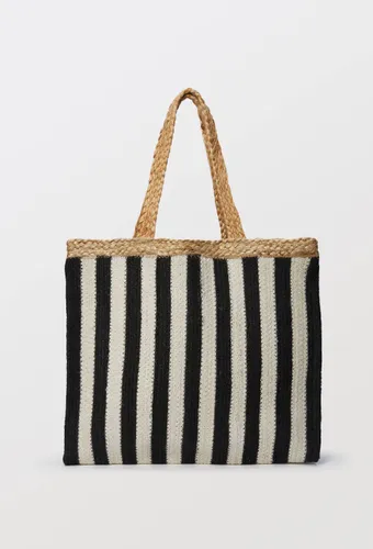 Cabas en jute rayé - MONOPRIX - Modalova