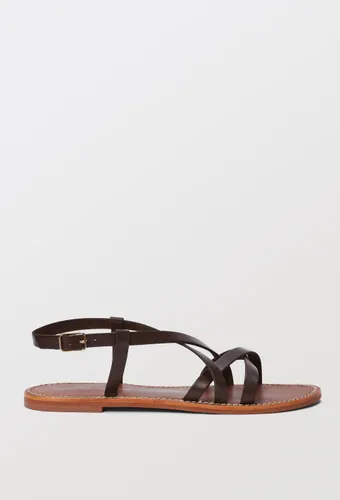 Sandales multi brides en cuir - MONOPRIX PREMIUM - Modalova